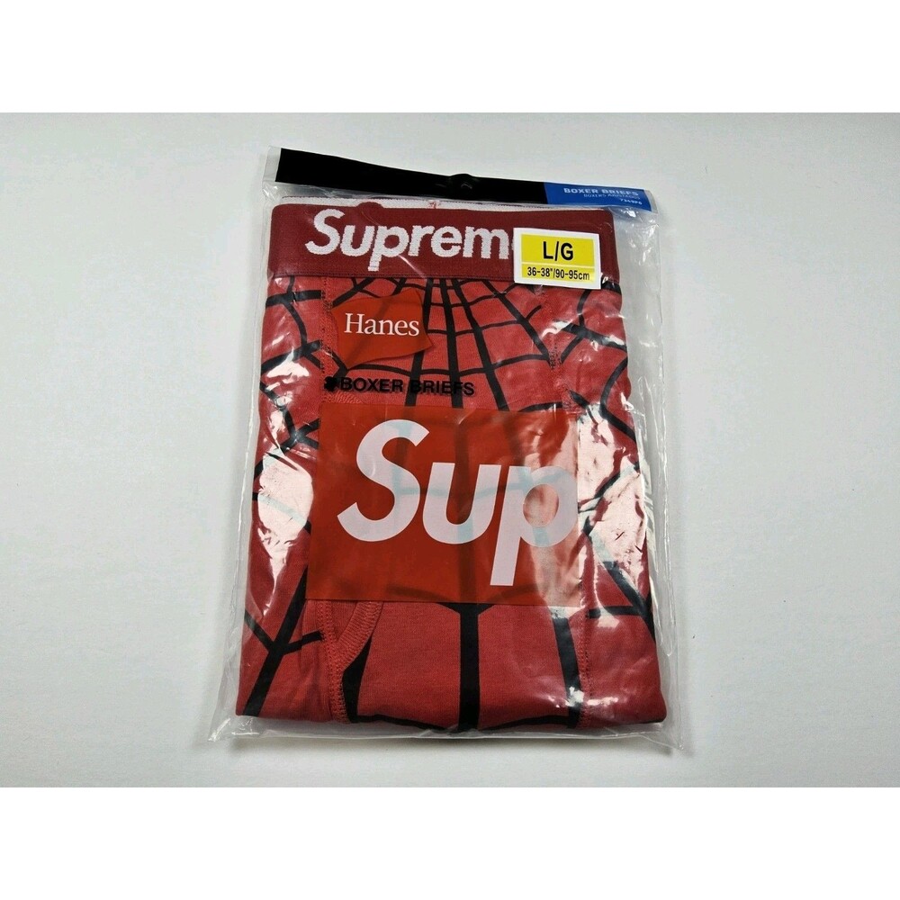 Supreme X Hanes Spider-Man Boxer Briefs Web Marvel 1 Pair Size L 36-38"